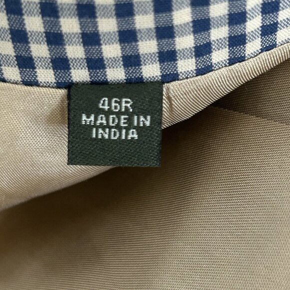 Orvis Men's Blue Gingham Check 3 Button Sport Coat Blazer Size 46R - Picture 4 of 12